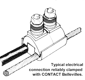 typical electrical connection reliably clamped with CONTACT Belleville Springs